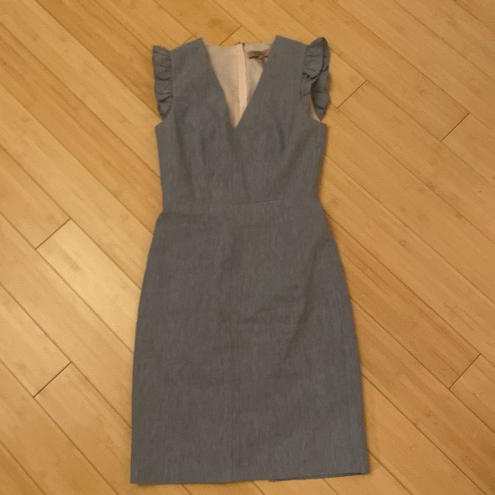 Rebecca Taylor Linen Ruffle-Sleeve Dress With Lining